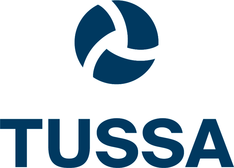 Tussa Kraft logo (blue - vertical)
